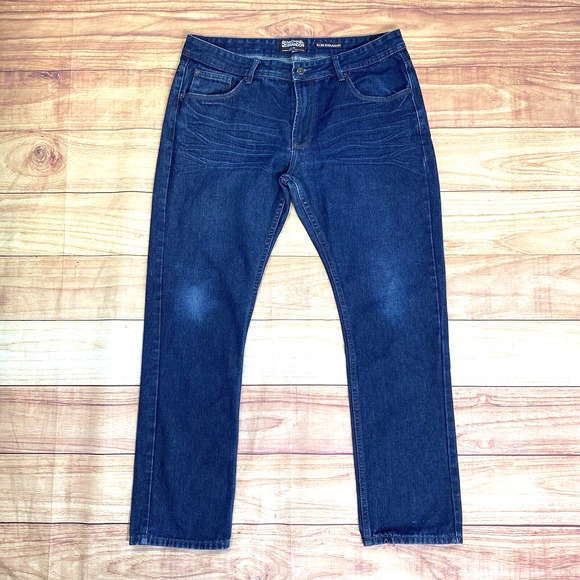 Michael‎ Brandon Slim Straight Jeans Mens 36x30 Dark Wash Casual Work - Picture 1 of 8